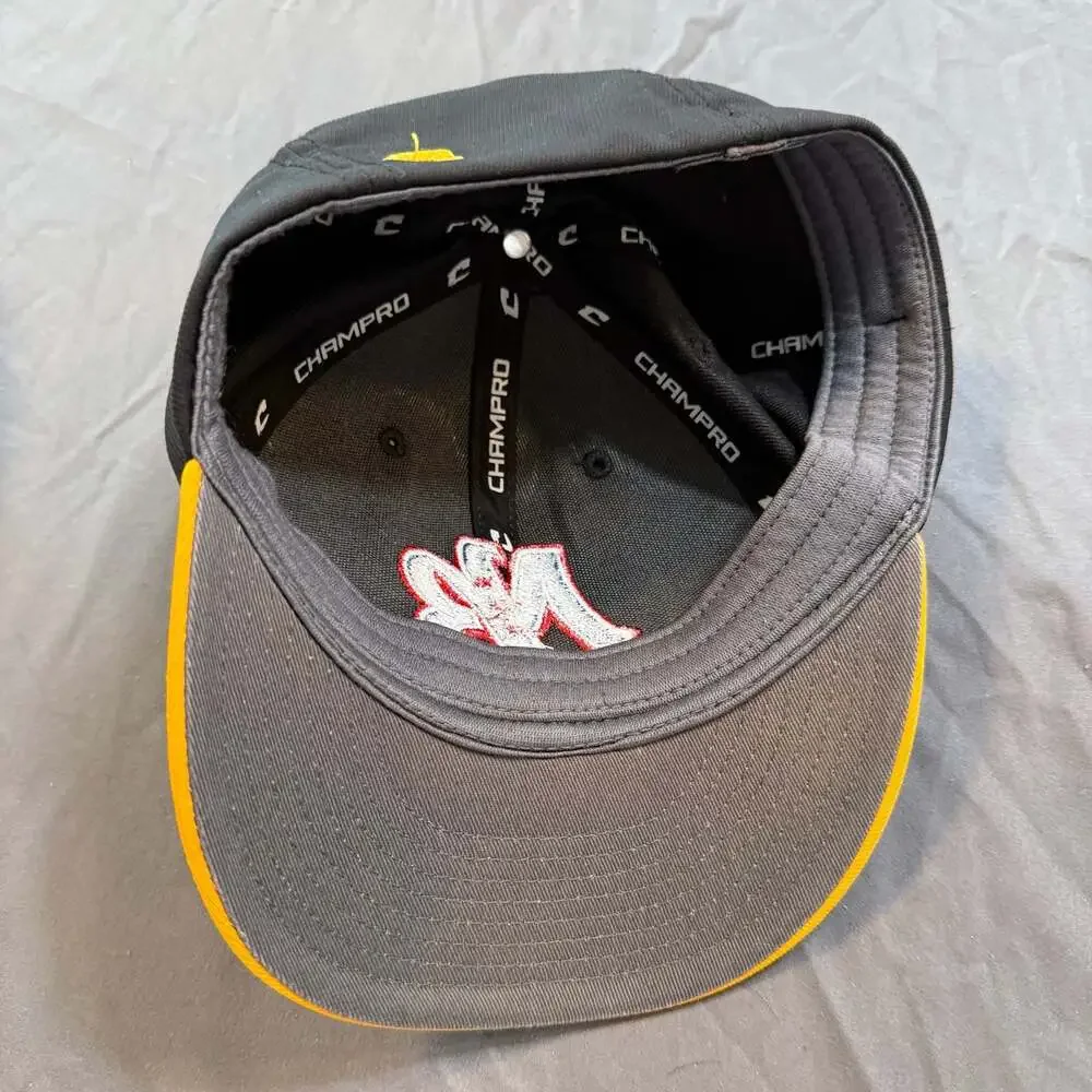 Champro NB Baseball Hat XS/S Black Gold Fitted Youth Team Cap Embroidered